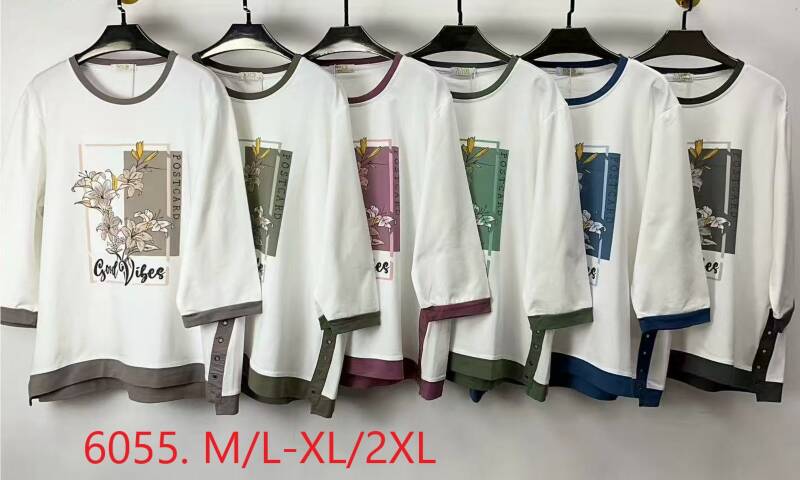 Bluzki damskie Roz M/L-XL-2XL, Mix Kolor Paczka 12 szt